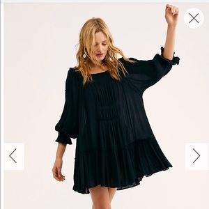 Cute Free People Boho Swing Dress, Black